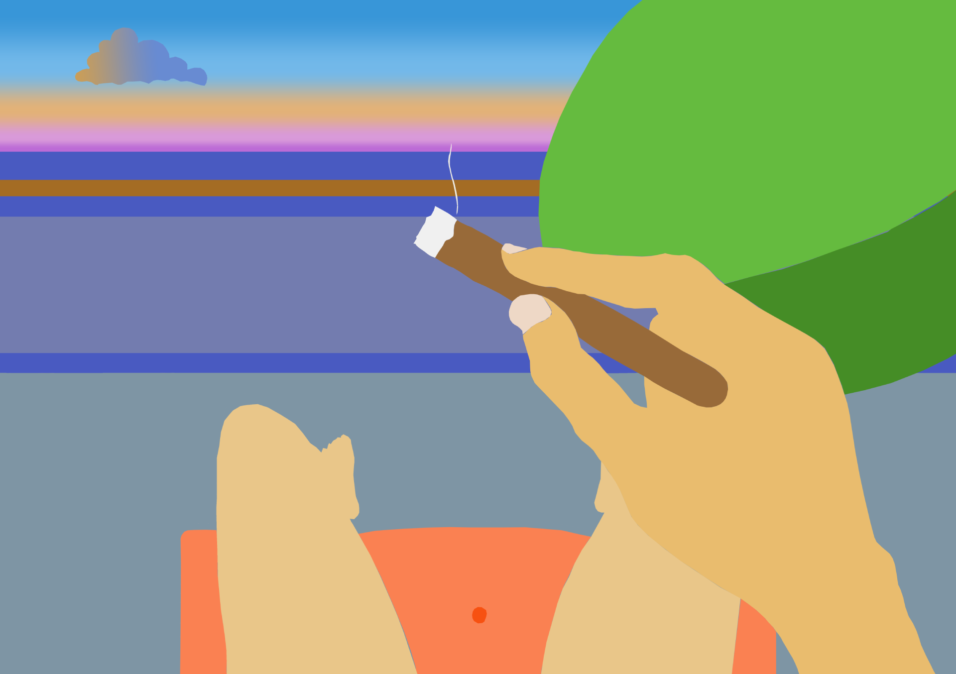 Testing element placement and composition for a painting in Photoshop 1
