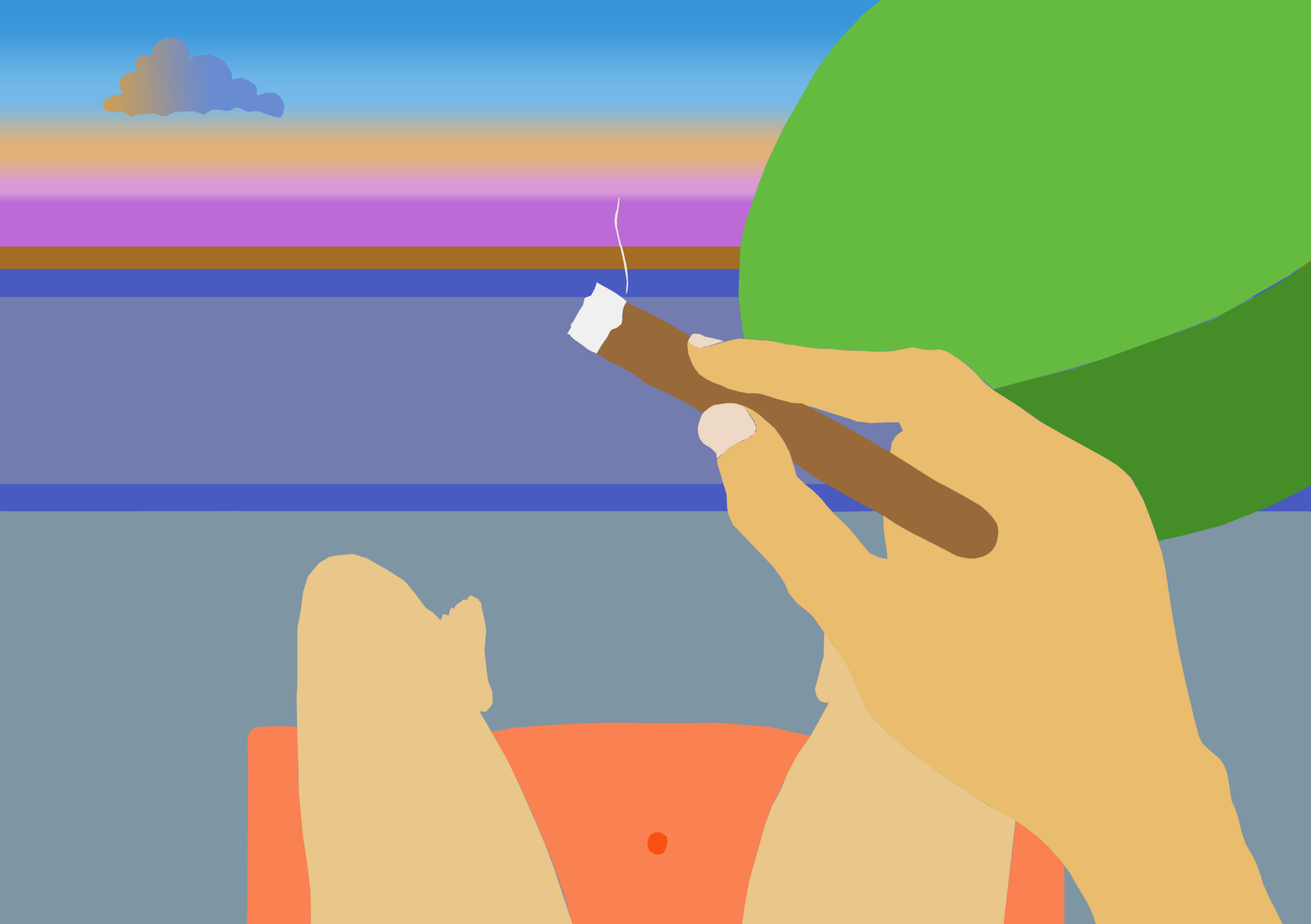 Testing element placement and composition for a painting in Photoshop 2