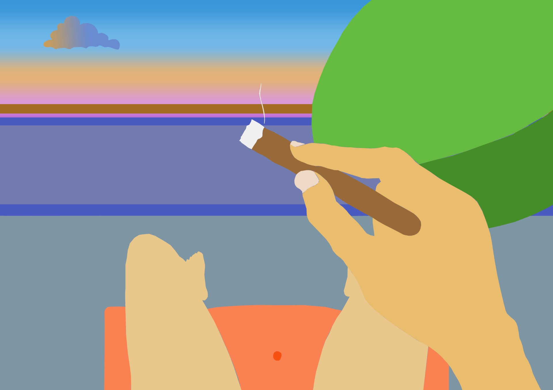 Testing element placement and composition for a painting in Photoshop 4