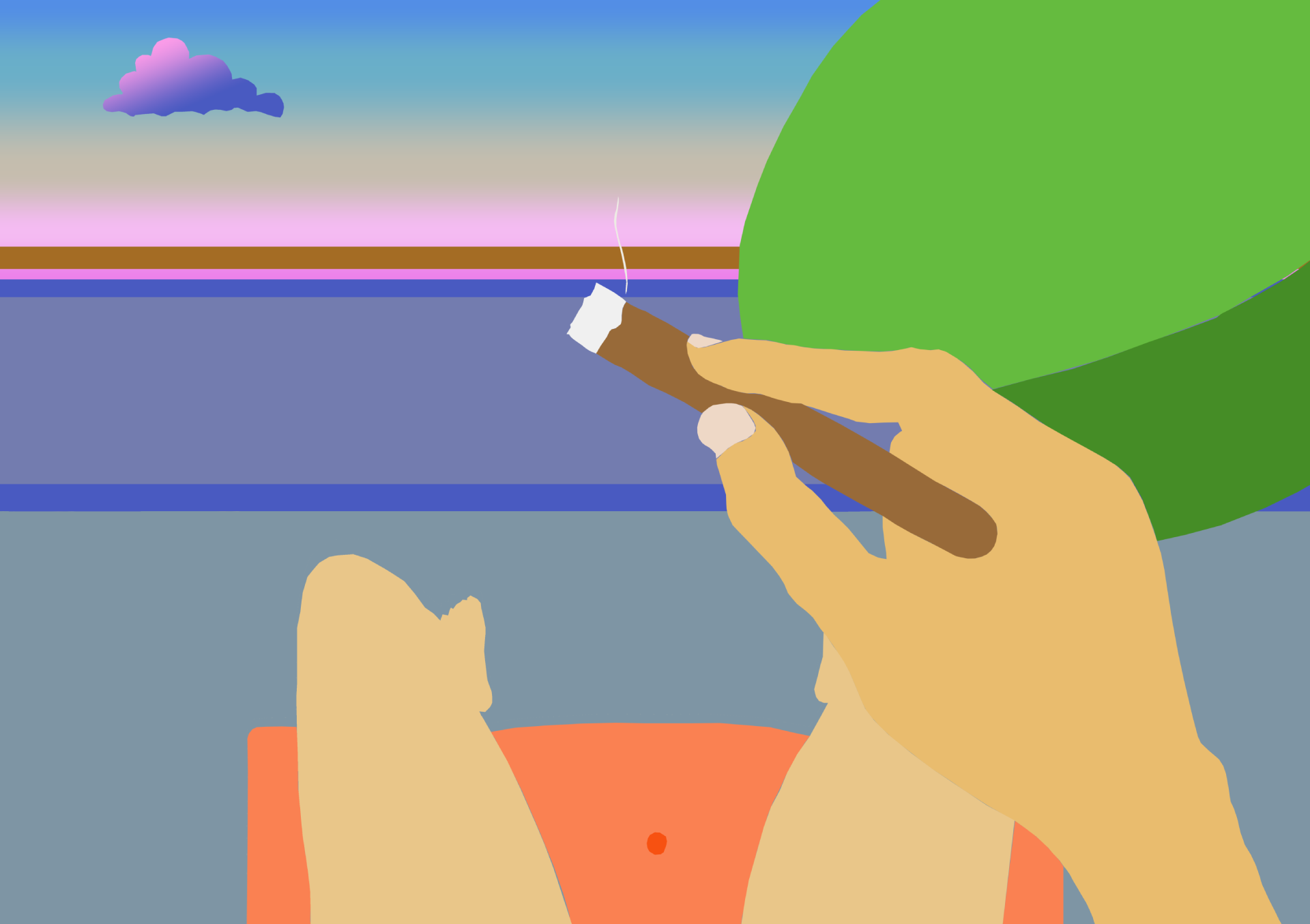 Testing element placement and composition for a painting in Photoshop 6