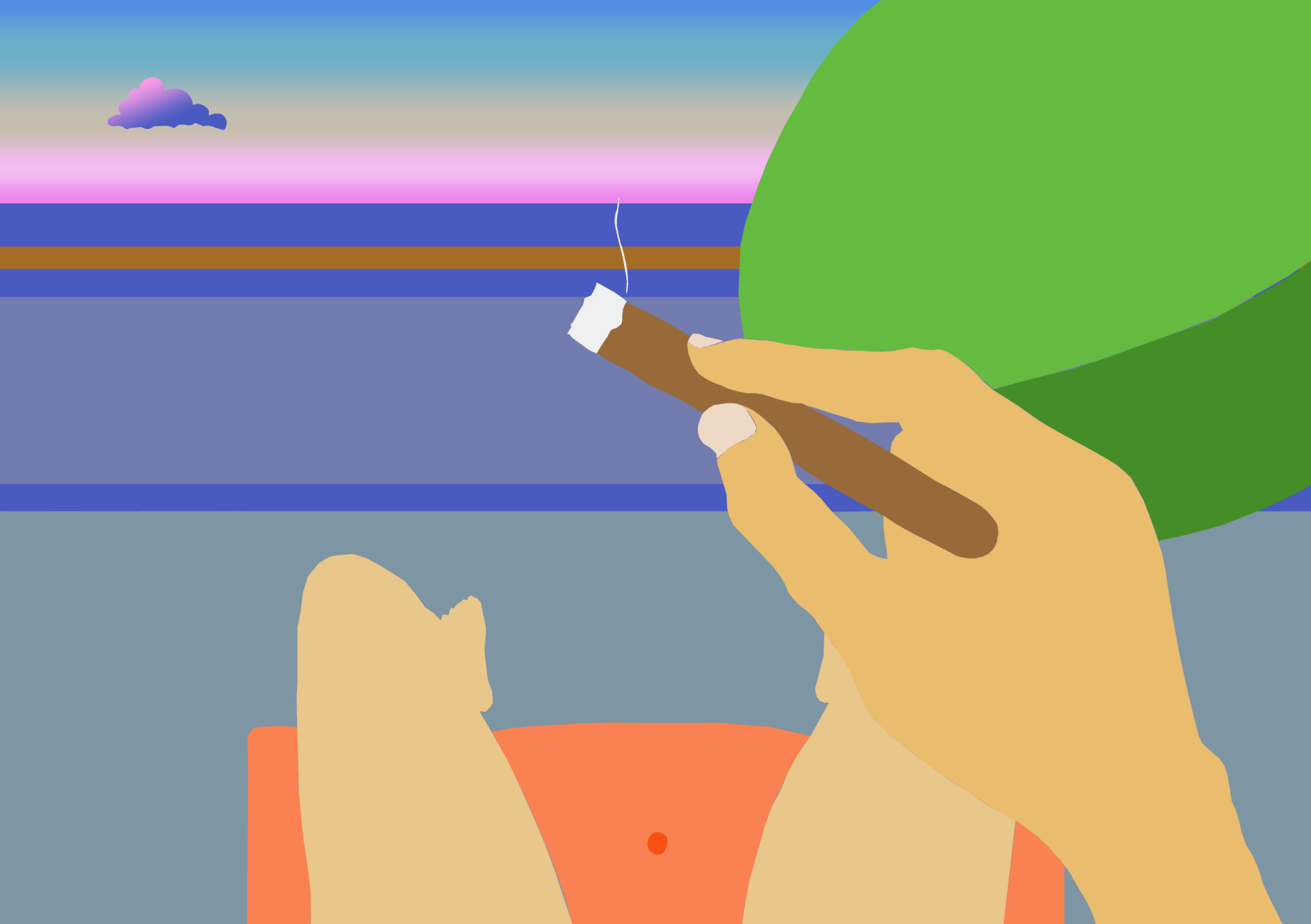Testing element placement and composition for a painting in Photoshop 8