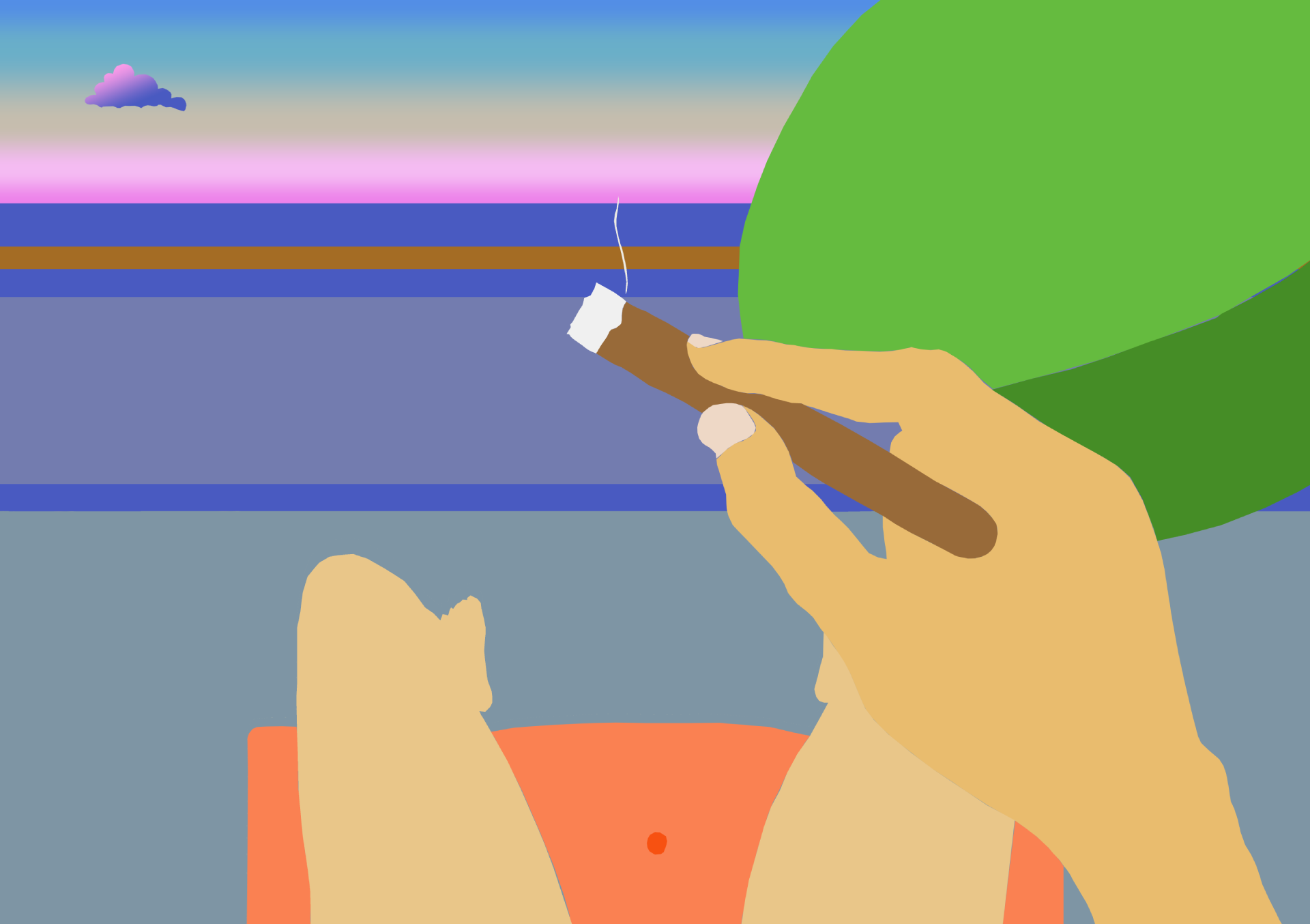 Testing element placement and composition for a painting in Photoshop 9