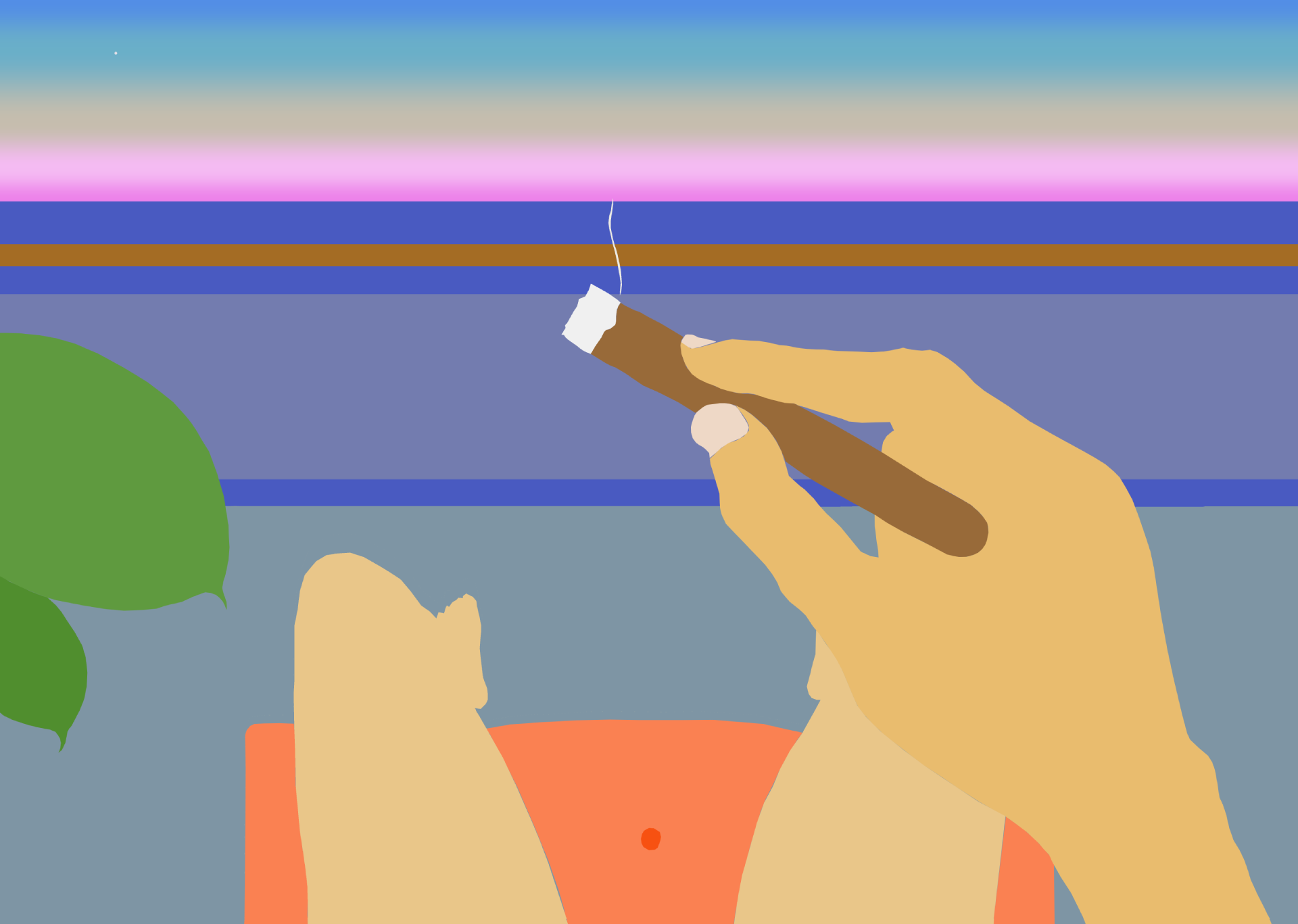 Testing element placement and composition for a painting in Photoshop 14