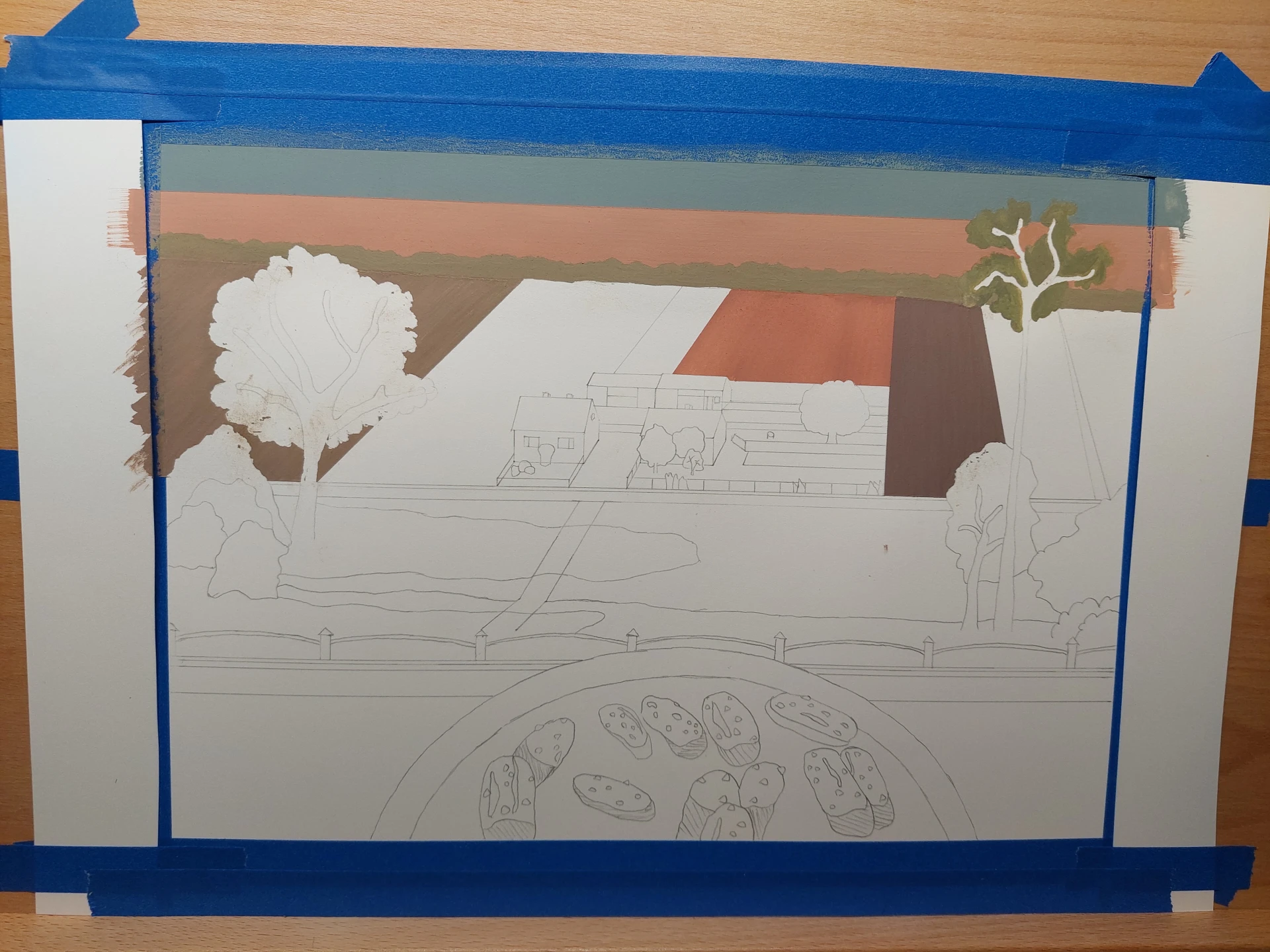 Progress shot adding another individual field to the landscape.