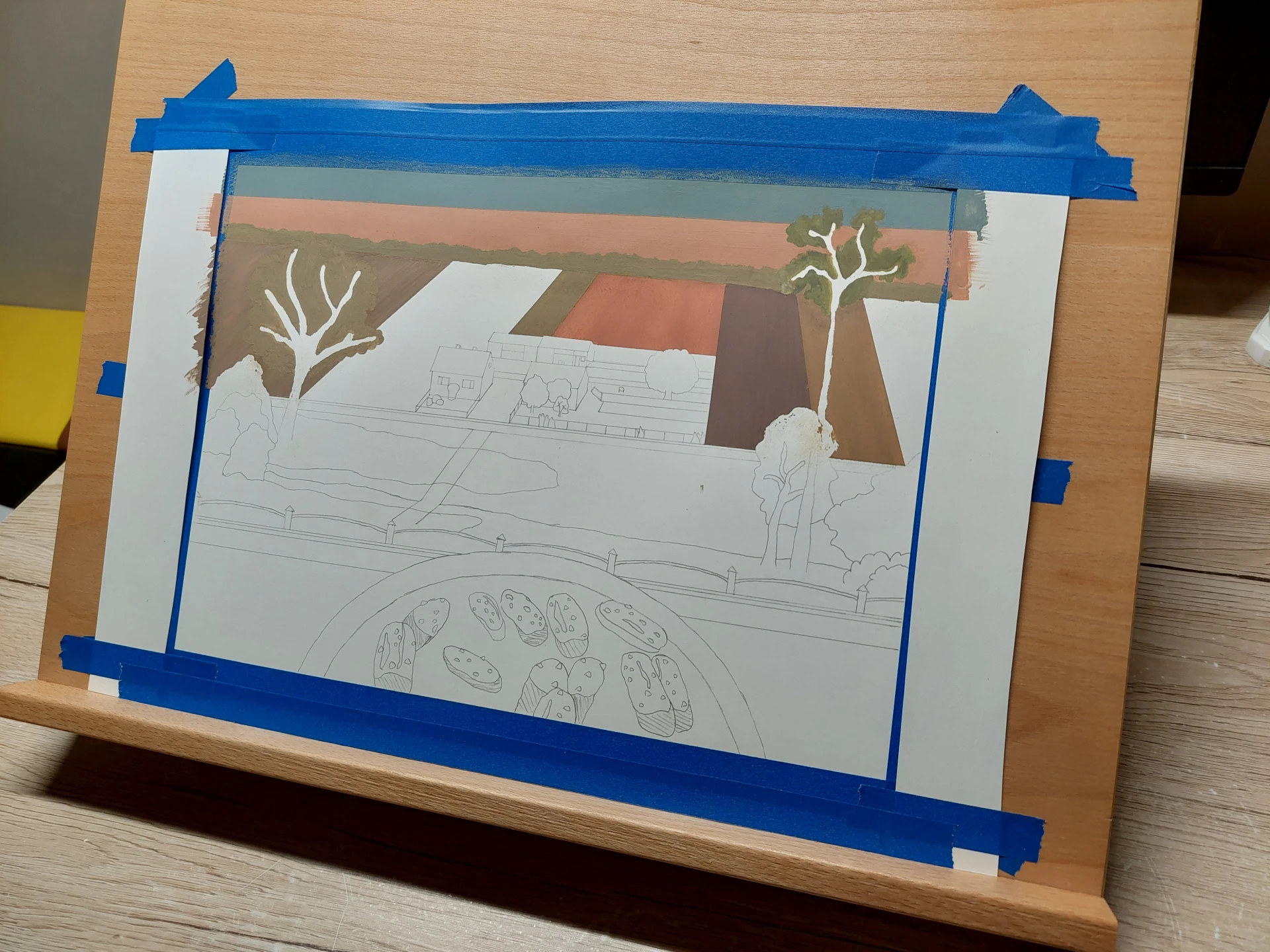 Two more fields completed along with the top of a poplar tree.