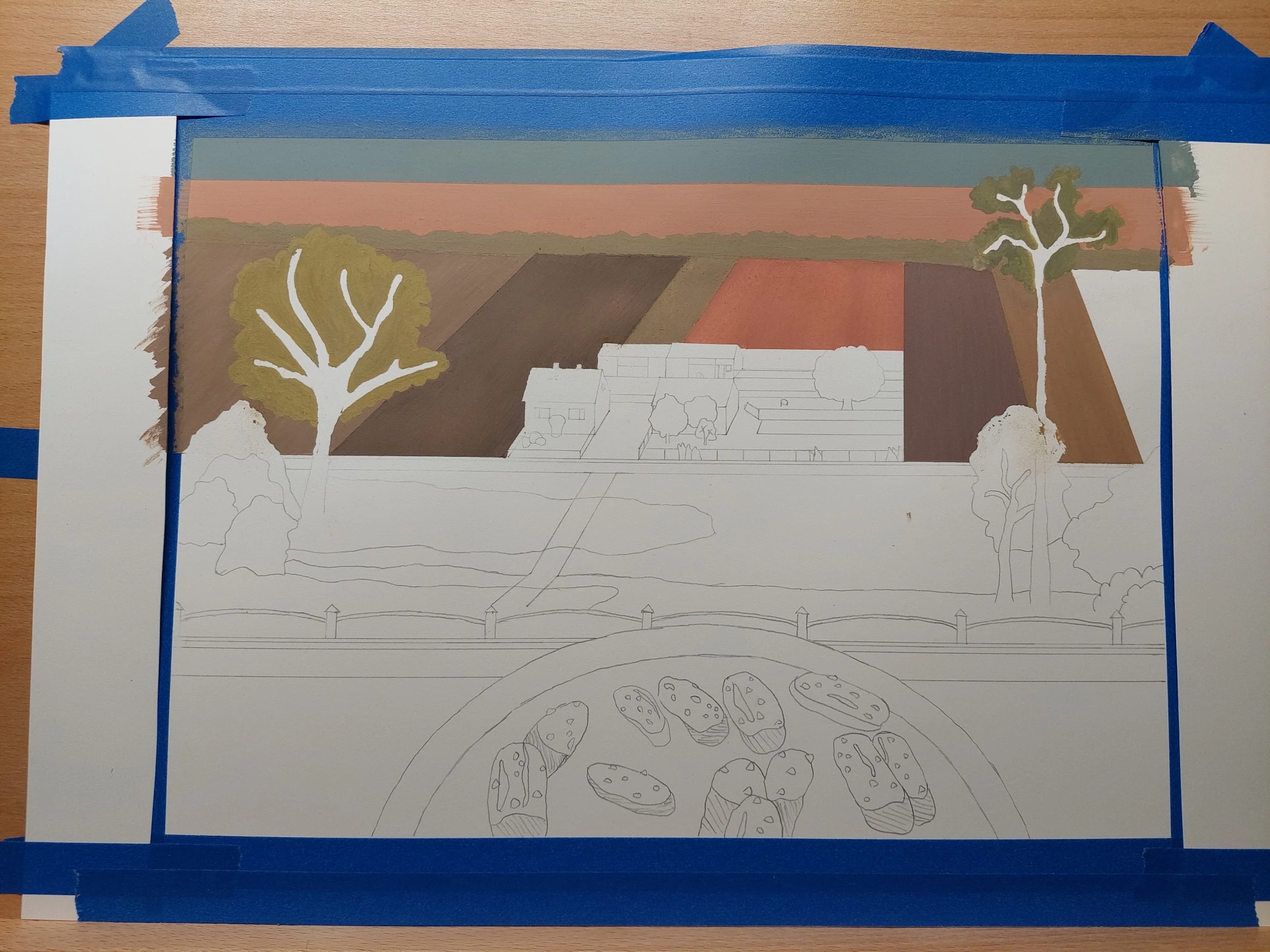 Fine-tuning the landscape with one more field in the background.