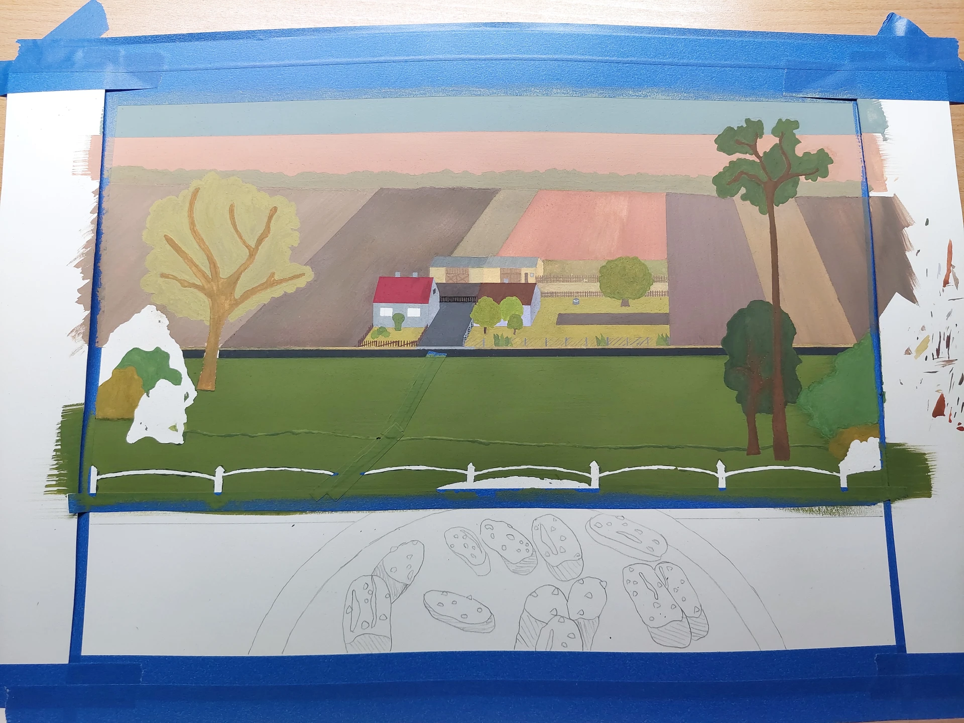 The final, proper version of the grass layer in the middle of the painting.